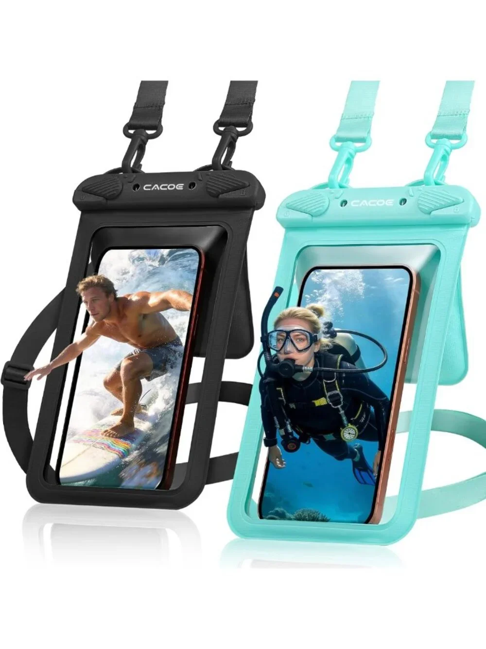 Waterproof Phone Pouch 2-Pack for Up to 8.8